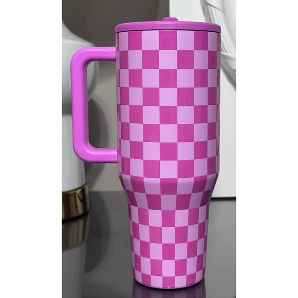 HydroJug 40oz Traveler, BUBBLEGUM PINK CHECKERS - Picture 3 of 5